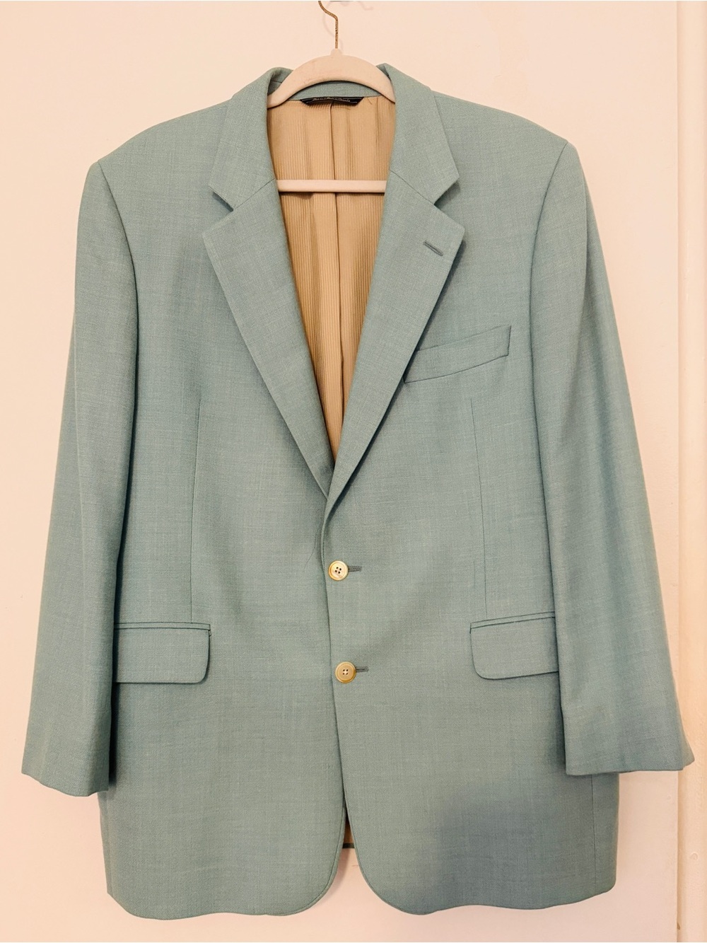 Rare Baby Blue Cashmere Tailored Suit Jacket